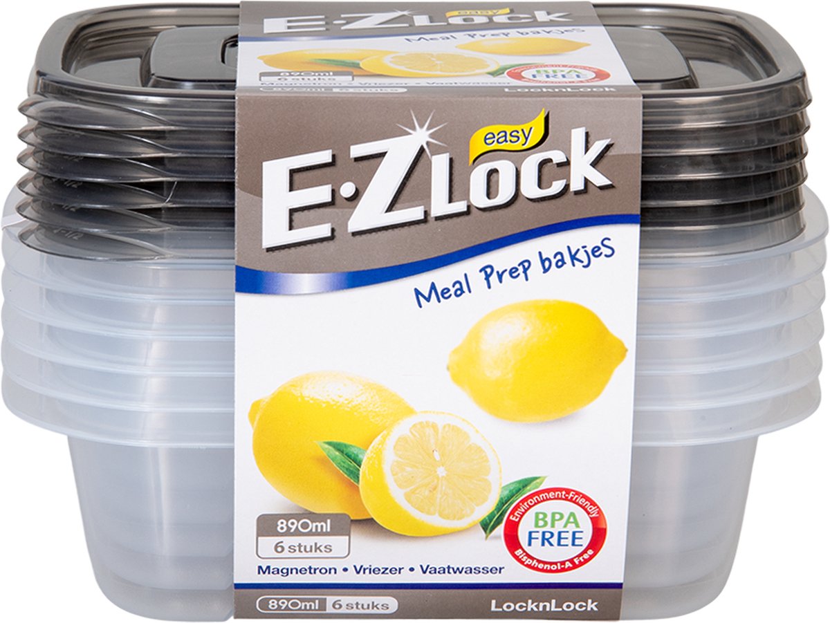 Meal prep Bakjes - Diepvriesbakjes - 890ml - 6 Stuks - BPA vrij - PFAS vrij - Vershoudbakjes set met deksel - Bewaarbakjes - Magnetron bakjes – Diepvriesdozen - Meal prep container - Vershouddoos - Stevig en Herbruikbaar - LocknLock — afbeelding 2
