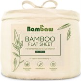 Laken de Bamboe | 180 cm x 290 | Ivoire | Drap supérieur 1 personne | Drap plat ultra doux | Beddengoed de Luxe en Bamboe | Feuilles hypoallergéniques | Puur Bamboe Viscose Rayonne | Tissu Ultra respirant | Bambaw