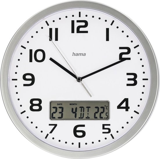 Hama Radiogestuurde klok "Extra" met datum- en temperatuurweergave