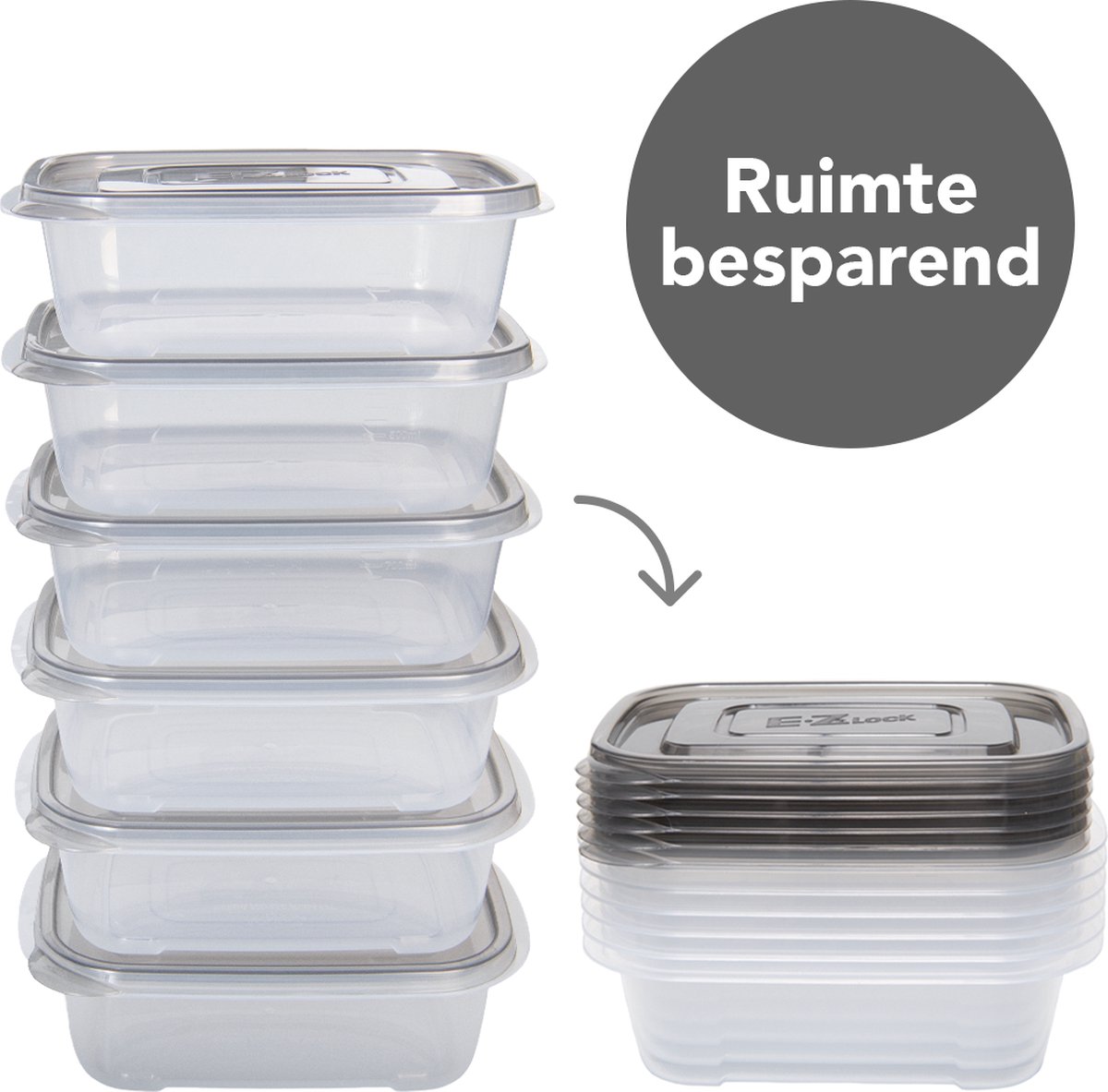 Meal prep Bakjes - Diepvriesbakjes - 890ml - 6 Stuks - BPA vrij - PFAS vrij - Vershoudbakjes set met deksel - Bewaarbakjes - Magnetron bakjes – Diepvriesdozen - Meal prep container - Vershouddoos - Stevig en Herbruikbaar - LocknLock — afbeelding 6