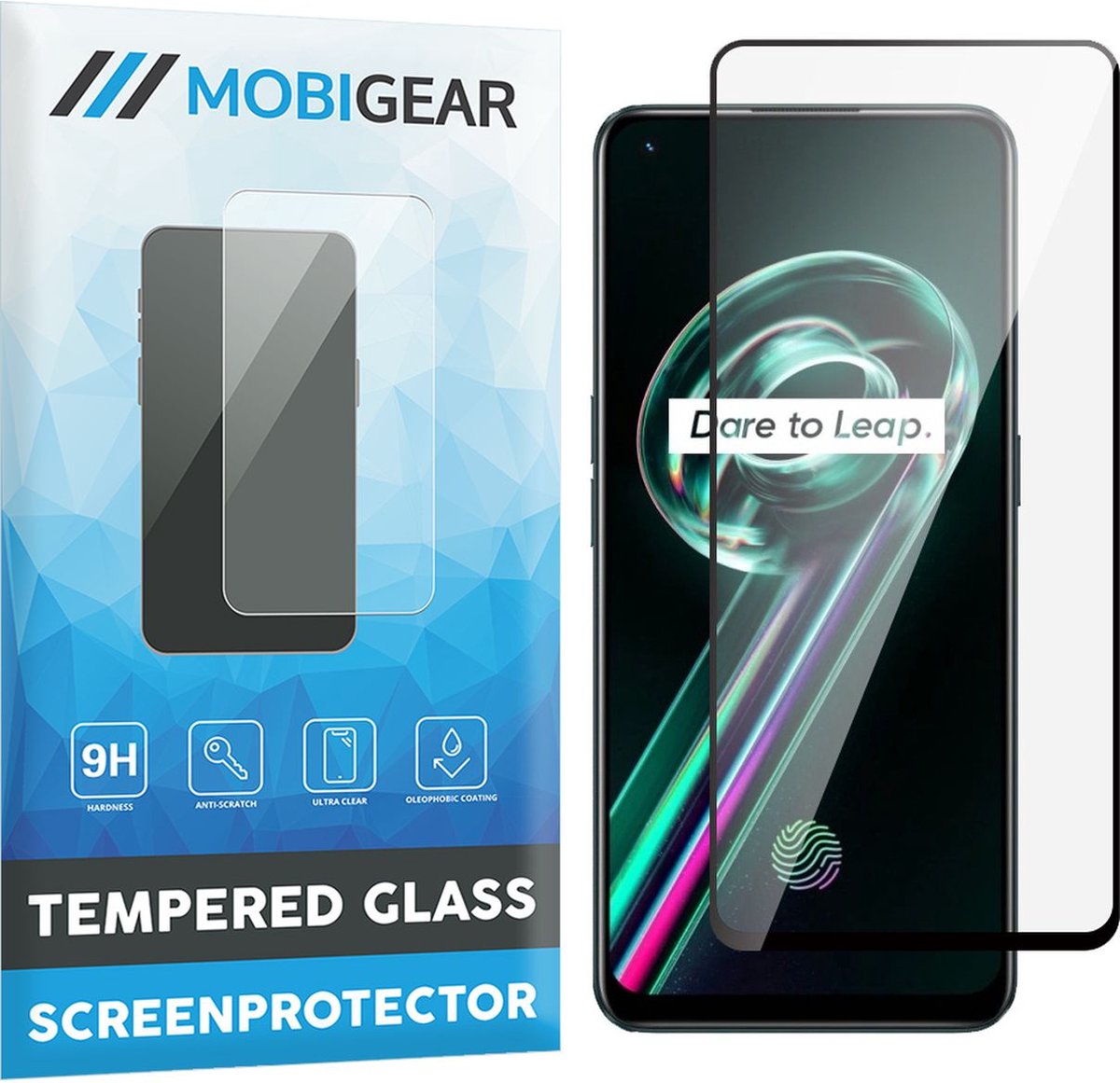 Mobigear Screenprotector geschikt voor Realme 9 Pro Plus Glazen | Mobigear Premium Screenprotector - Case Friendly - Zwart