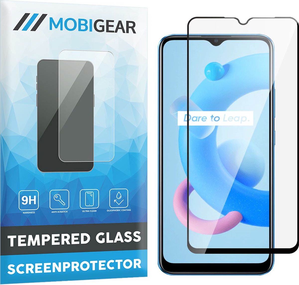 Mobigear Screenprotector geschikt voor Realme C11 (2021) Glazen | Mobigear Premium Screenprotector - Case Friendly - Zwart
