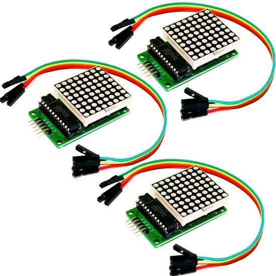 Foto: Azdelivery 3 x azdelivery max7219 8x8 1 dot matrix mcu led display module compatibel met arduino inclusief e book 