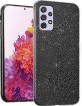 Casemania Hoesje Geschikt voor Samsung Galaxy A13 4G & A13 5G Zwart - Glitter Back Cover