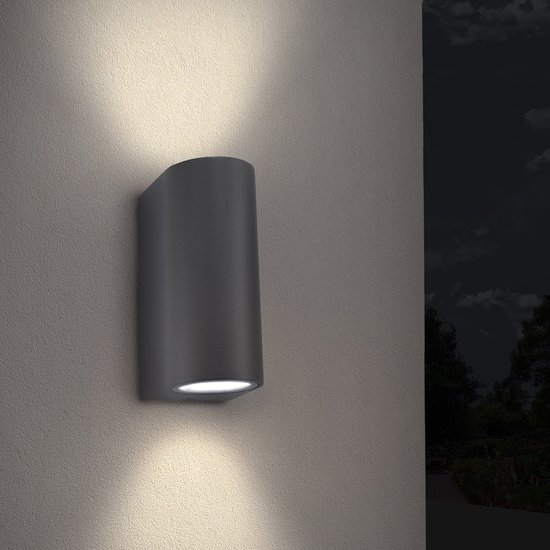 Ledvion - LED Wandlamp Incl. Sensor, E27 Fitting, IP44, Zwart & Vierkant, Buitenlamp, Buitenverlichting