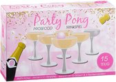 Cepewa - Party Prosecco Pong - Drankspel - 15 delig - 12 glazen - 3 pong ballen