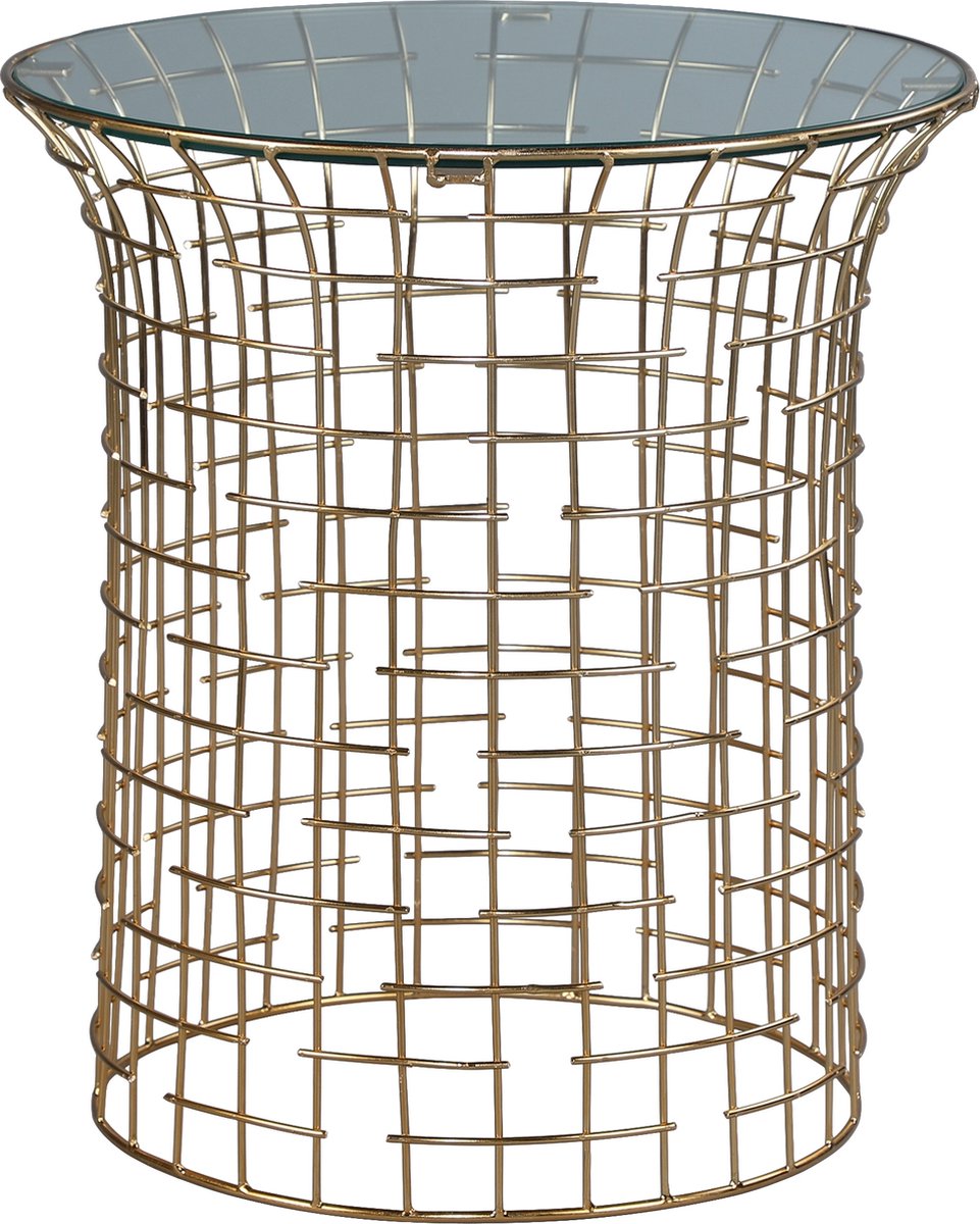 womo-design leeds bijzettafel rond ø40cm 45cm hoog met afneembaar glazen blad zwart metalen frame goud luxe woonkamertafel moderne salontafel decoratieve bijzettafel voor lounge slaapkamer hal en interieur styling