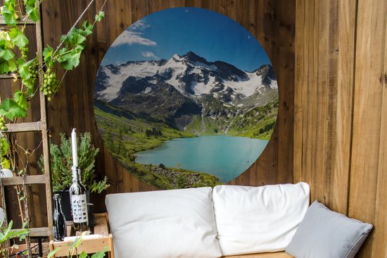 Garden Circle Snow - Berg - Water - 120x120 - Affiche de Jardin Ronde - Extérieur