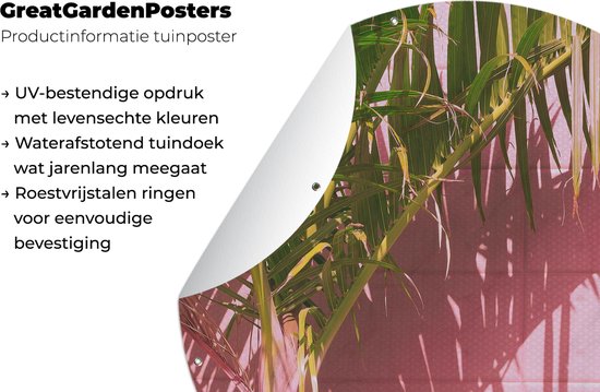 Garden Circle Plant - Été - Tropical - Rose - 90x90 - Affiche de Jardin Ronde - Extérieur - XXL