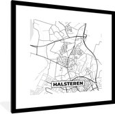 Fotolijst incl. Poster - Stadskaart - Halsteren - Plattegrond - Kaart - 40x40 cm - Posterlijst