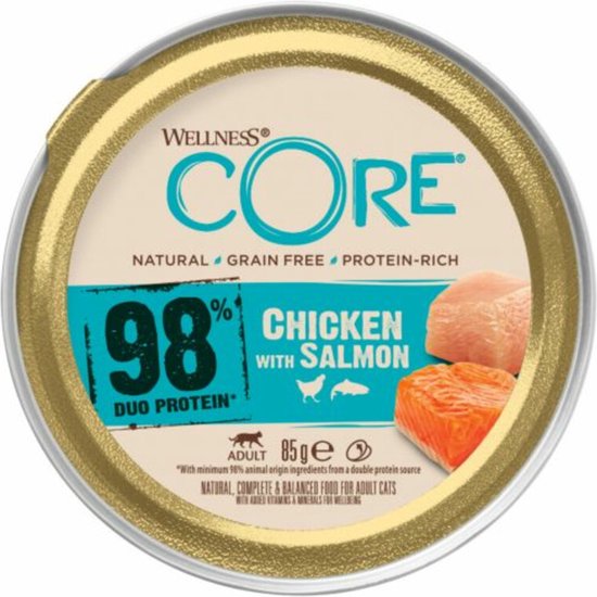 12x Wellness Core Kattenvoer 98% Recipe Kip - Zalm 85 gr