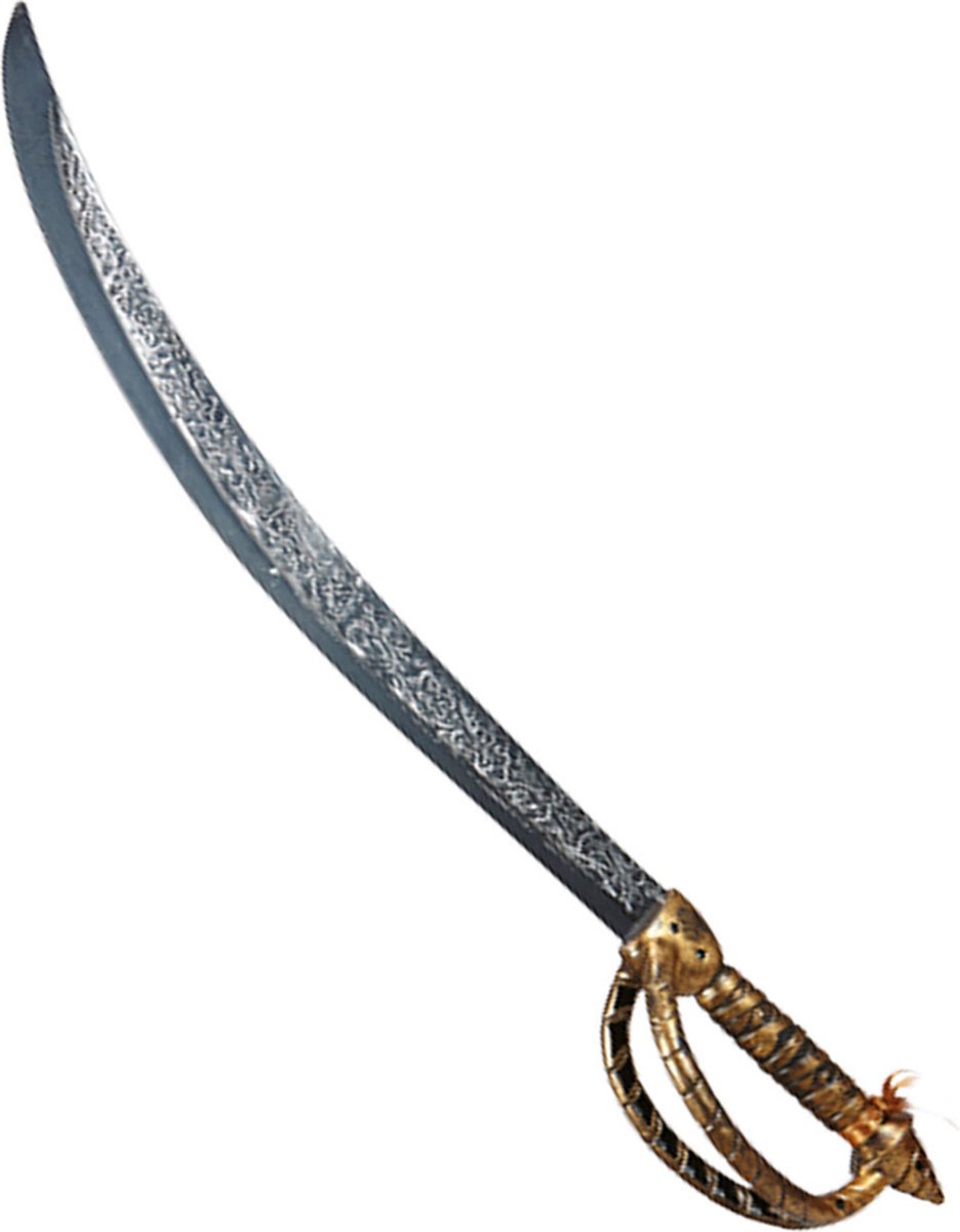 Widmann - Piraat & Viking Kostuum - Krom Piratenzwaard 70 Centimeter - Zilver - Carnavalskleding - Verkleedkleding