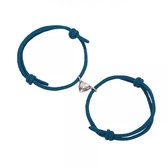 Sparkolia Bracelet d'Amitié Coeur Couple Magnétique | 14 à 28cm | bleu