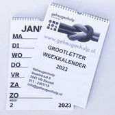 GROOTLETTER -weekkalender- 2023- A4 formaat- Duidelijk en overzichtelijk op extra dik papier- gratis pen