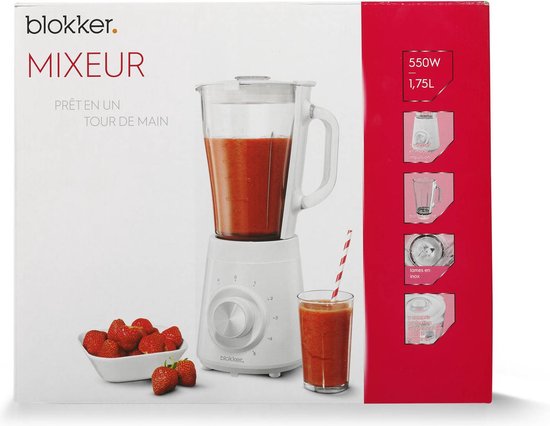 Productinformatie - Blokker 8718827180844 - Blokker Blender - Smoothie Maker 1,75L - Wit
