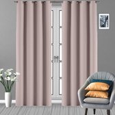 Verduisterende Gordijnen - kant en klaar- gordijn -Roze Curtains- Met Ringen - 140 x 250 cm - Prijs is voor 1 Stuk.