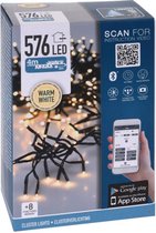 Oneiro’s luxe Clusterverlichting met App bediening - 576 LED - 4 meter - warm wit - kerst – clusterverlichting- feestdagen - winter - verlichting - binnen - buiten – sfeer