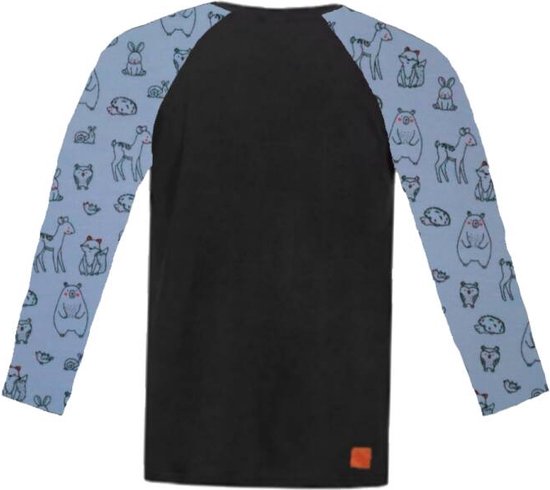 Shirt zwart dier blauw