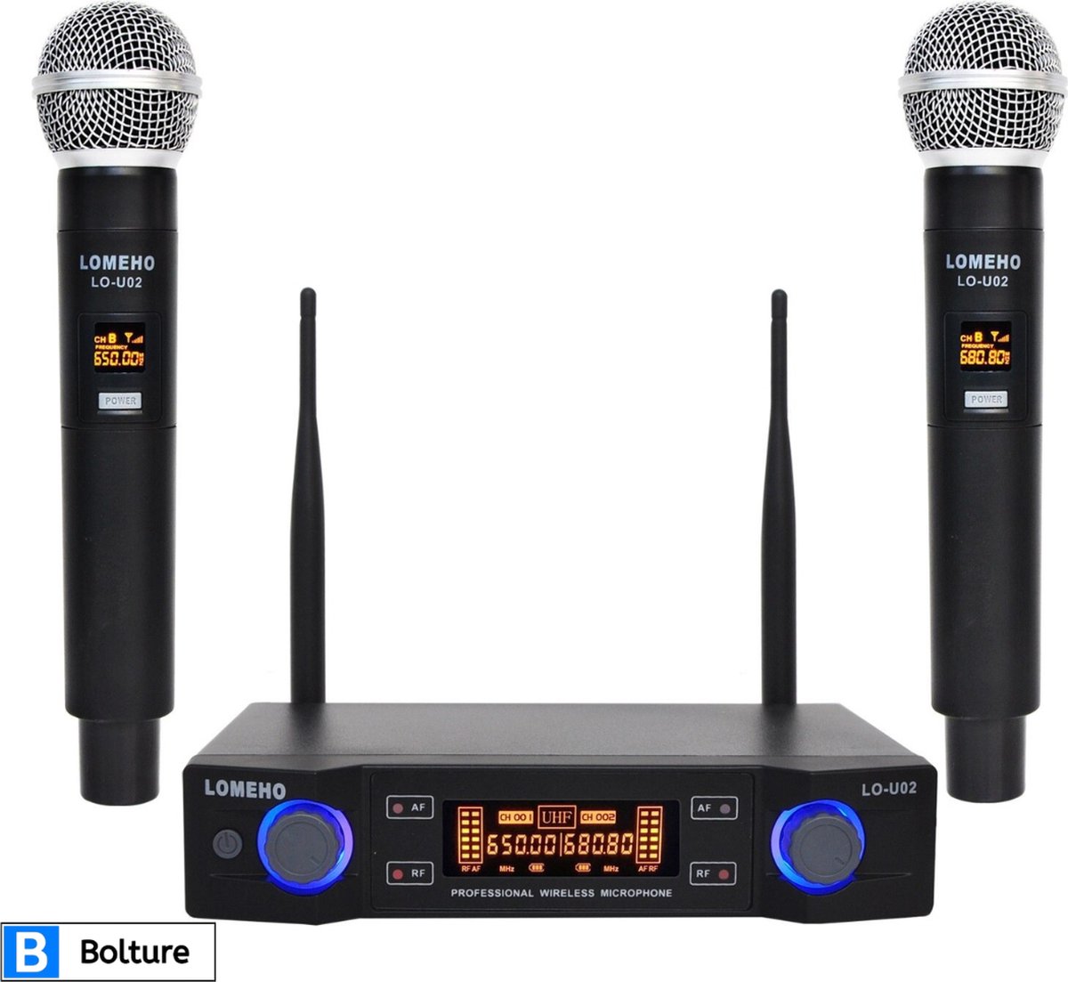 Bolture Draadloze Microfoon - Microfoon - Microfoon Kinderen - Karaoke - Microfoonset - Inclusief Ontvanger + 2 Microfoons