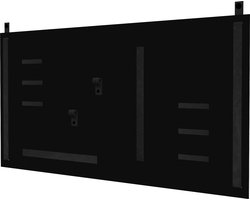 Magneetbord XL horizontaal 50x100 cm - VINTAGE BLACK leren banden - inclusief 10 leren magneet accessoires - Handles and more® (wandbord - magneetborden groot)