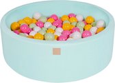Ballenbak KATOEN Mint - 90x30 incl. 200 ballen - Wit, Licht Groen, Licht Roze, Geel