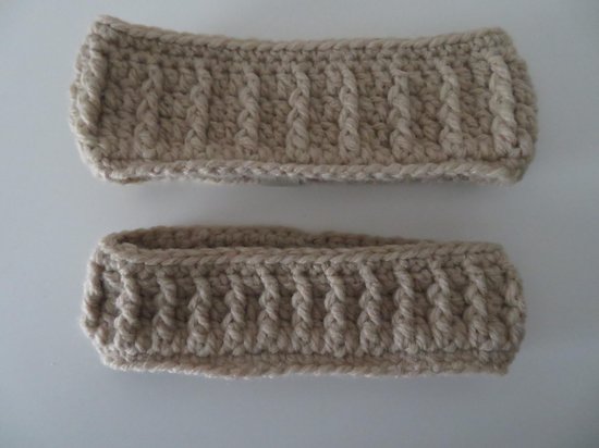 Baby / Kinder Haarband - haarband - oorwarmer - winter - 0-2 maanden - beige - ( handgemaakte Sweet Baby Bedstraw )