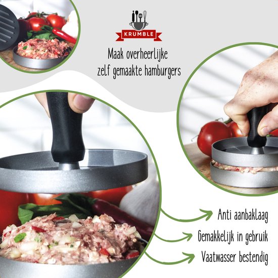 Hamburgerpers Kela Buffalo Zilver 12 cm