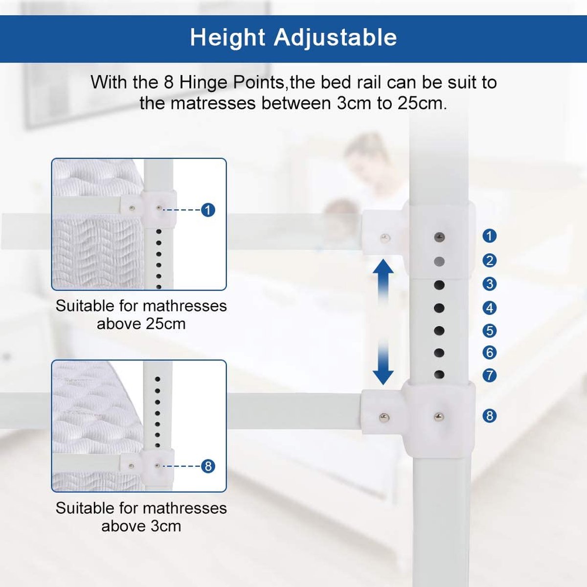 OHMG Bedhek, 200 cm, bedbescherming voor kinderen