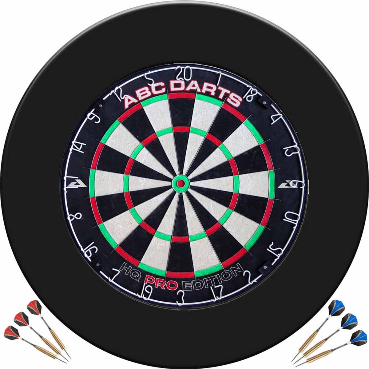 ABC Darts - HQ Pro Dartbord Surround Ring Set + 2 Sets Dartpijlen