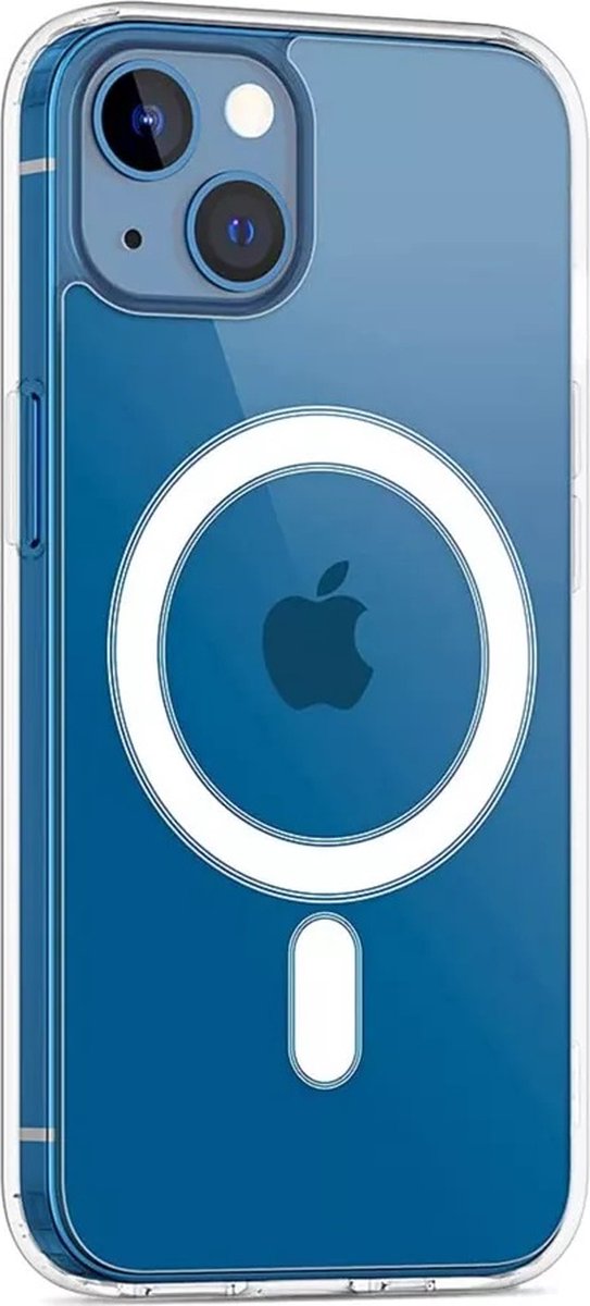 Lennexo Hoesje Geschikt Voor iPhone 14 Met Magneet Ring - Siliconen Hoesje Voor Draadloos Opladen