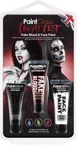 PaintGlow Halloween Fake Blood & Face & body paint - Halloween - Maquillage - Maquillage - noir - blanc - rouge - 12 ml - 3 pièces