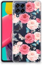 Smartphone hoesje Geschikt voor Samsung Galaxy M53 Telefoontas Butterfly Roses