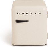 CREATE - Tafelmodel koelkast - Capaciteit 48 L - 1 planken - Handvat Zwart - Gebroken wit - RETRO FRIDGE