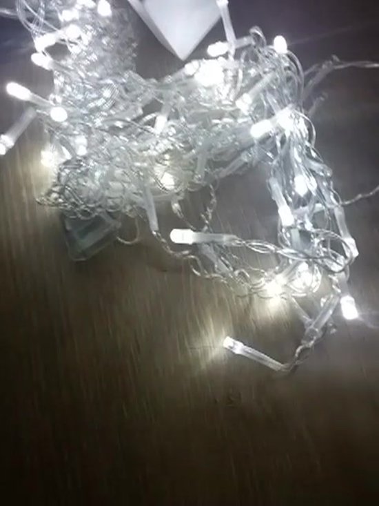 Kerstverlichting waterval outdoor indoor wit bol