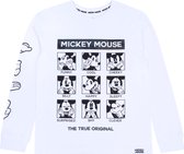 Witte Mickey Mouse - Shirt met Lange Mouwen / 122