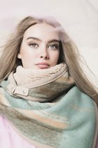 LINGE Stolt sjaal, aqua beige wol LINGE Stolt sjaal, aqua beige wol