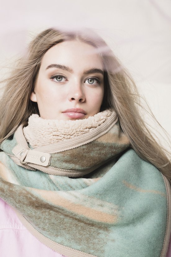 Linge Stolt sjaal, aqua beige wol. sjaal dames winter | bol.com