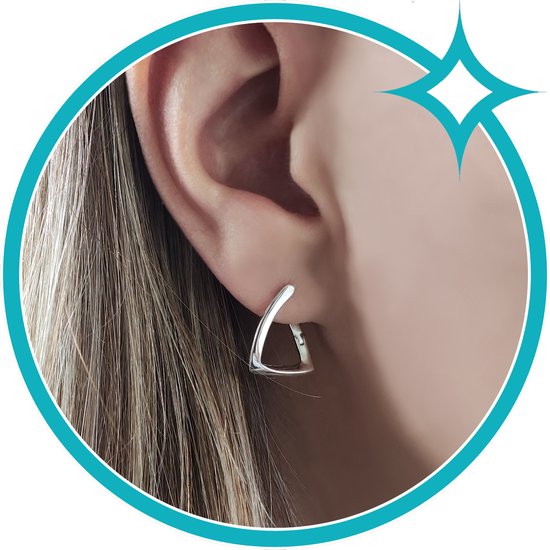 Pave Hugging Hoops - 925 zilver - My Unique Style