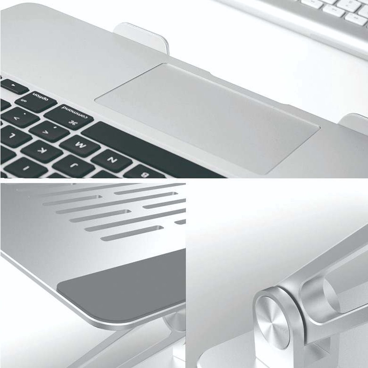 Laptoponderbureauhouder – 3 Stuks, Van Koolstofstaal, Met Schroeven En Siliconen Pads, Voor Laptop, Router, Kabelbox
