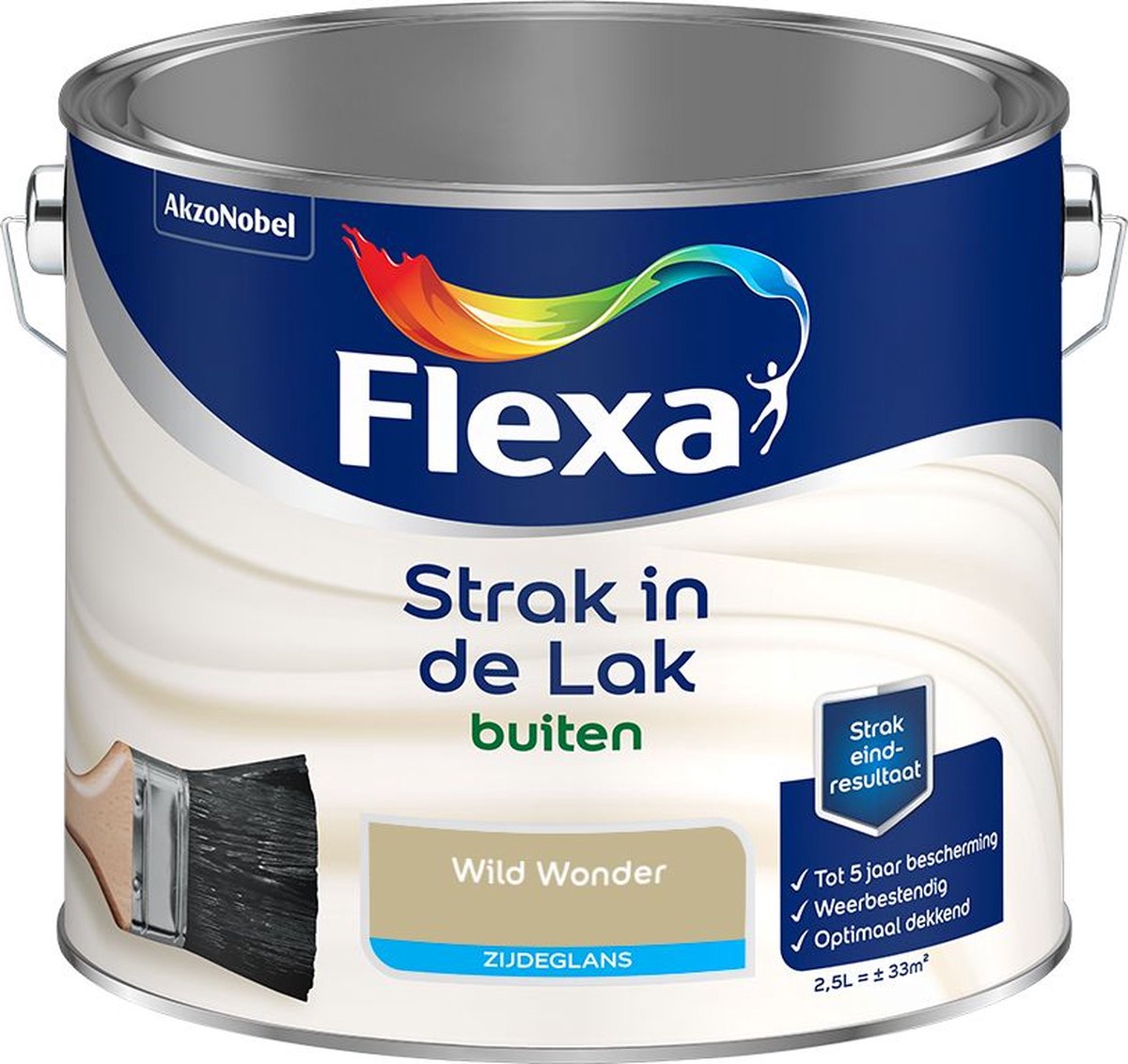 Flexa Strak in de Lak - Buitenlak - Zijdeglans - Kleur van het Jaar 2023 - Wild Wonder - 2,5 liter