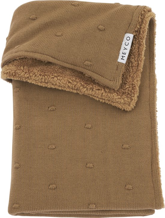 Meyco 2733053 - Coperta per neonato lavorata a maglia con nodo, 75 x 100 cm, colore: Verde pietra