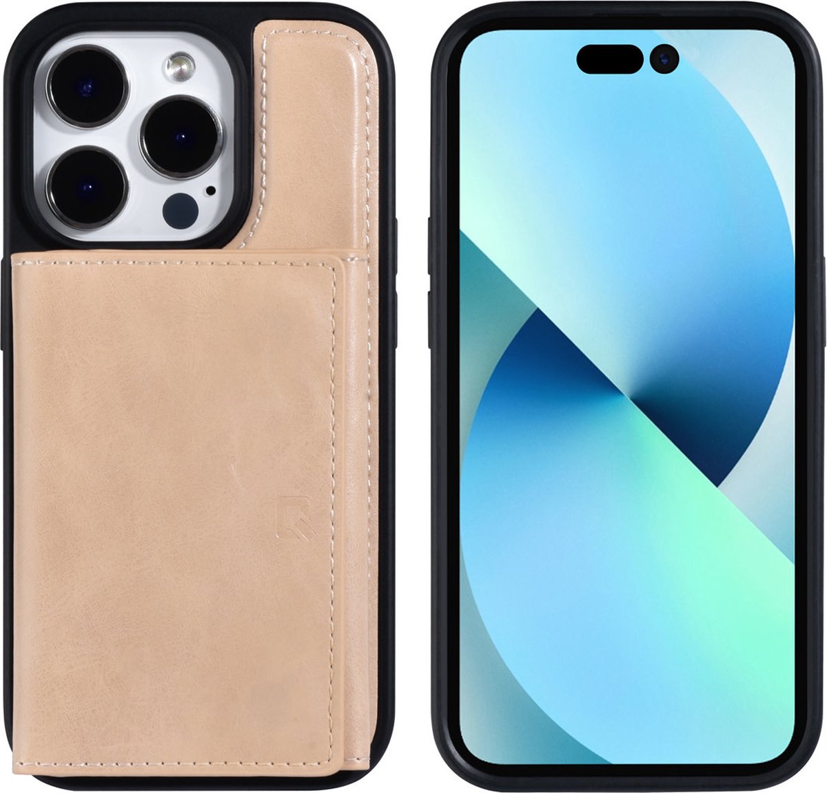 UNIQ Accessory Goud Back Cover Wallet Case Telefoonhoesje voor Apple iPhone 14 Pro - Pu Leer & Bescherming
