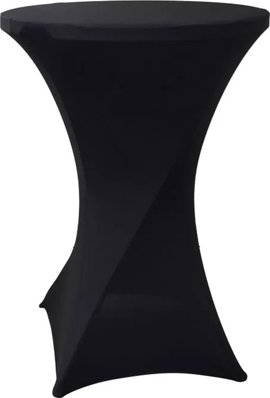 Statafelrok Zwart 2x - ∅80-85 x 110 cm - statafelhoes stretch - tafelhoes voor statafel - geschikt voor feesten en partijen
