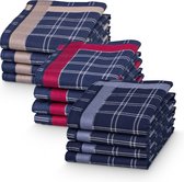 JEMIDI zakdoeken heren 100% katoen - 40 x 40 cm - Set van 12 - Herbruikbare zakdoeken voor volwassenen - In donkerblauw