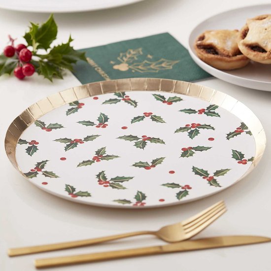 ASSIETTE À PAIN PORCELAINE HOUX NOËL - Vert France
