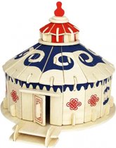 Bouwpakket 3D Puzzel Yurt Tent Mongolië van hout