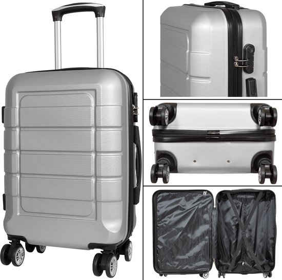 Travelsuitcase - Koffer Como - Reiskoffer met cijferslot - Stevig ABS - Antraciet - Maat M ca. 67x45x25 cm - Ruimbagage