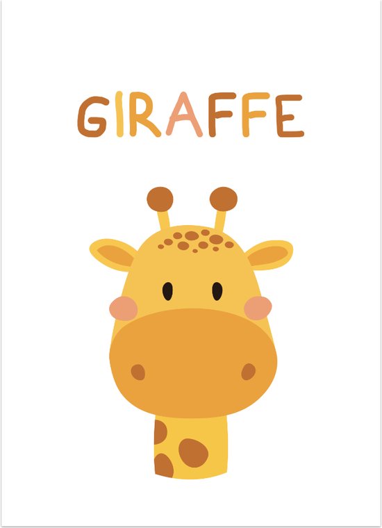 Giraffe Kinderkamer - Poster - A4 - 21 x 29.7 cm