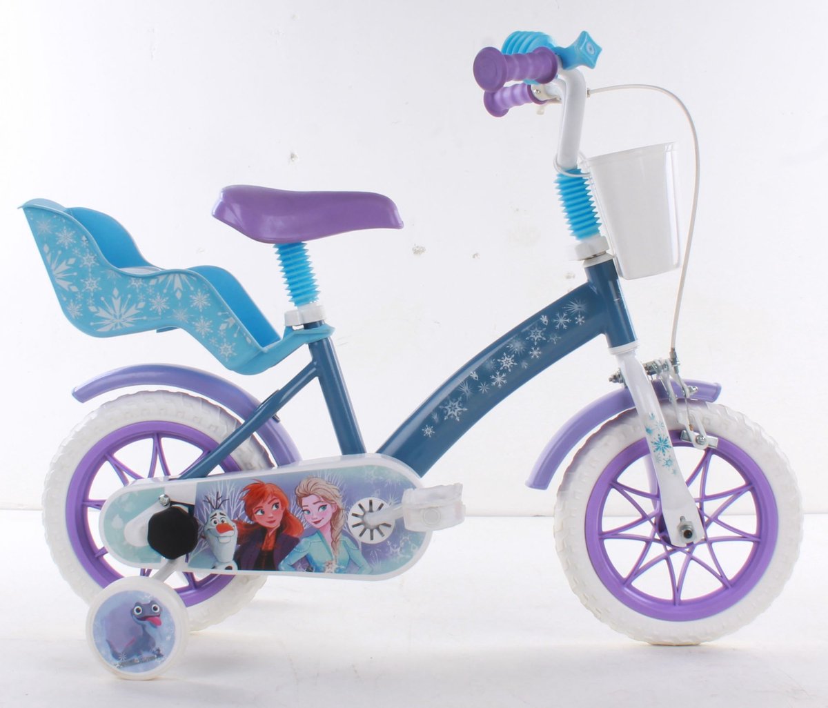 Volare Disney Frozen Kinderfiets Meiden 12 inch Blauw Paars Doortrapsysteem