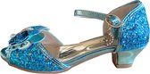 Elsa Prinsessen schoenen blauw glitter strikje maat 34 - binnenmaat 22 cm - bij jurk verkleedkleren meisje
